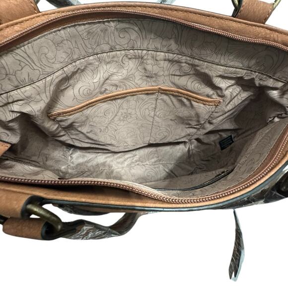 NWT! Justin Cheetah Animal Print Concealed Carry with Brown Trim Tote - Picture 11 of 12